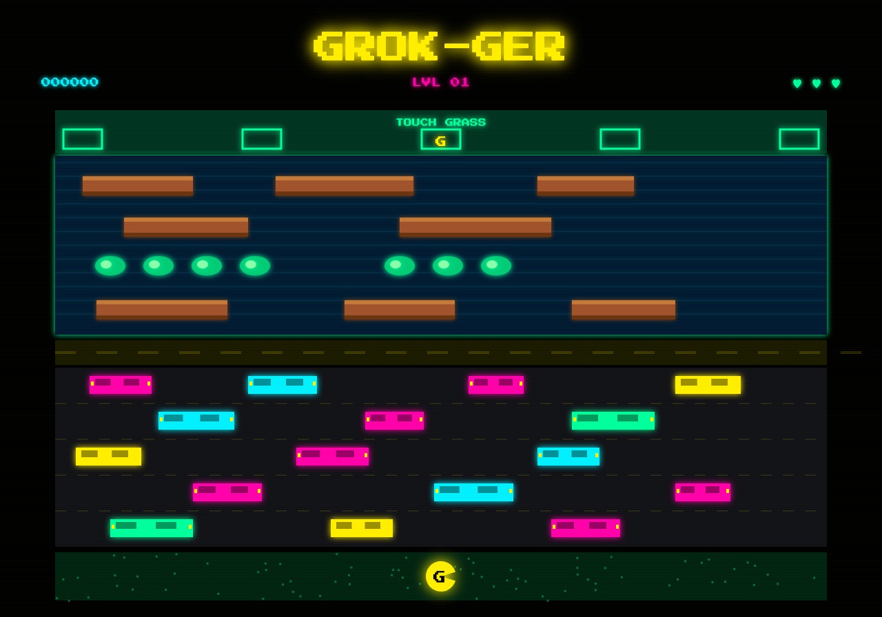 Grok-ger starting state screenshot